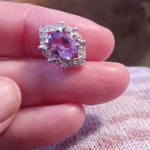 Amethyst earrings and matching pendant.